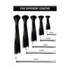 Kable Kontrol Assorted Size Cable Ties Kit - 4in, 5.5in, 8in, 11in, 14in Length - 500 Pcs - Black Nylon CT-KIT-MS-BK